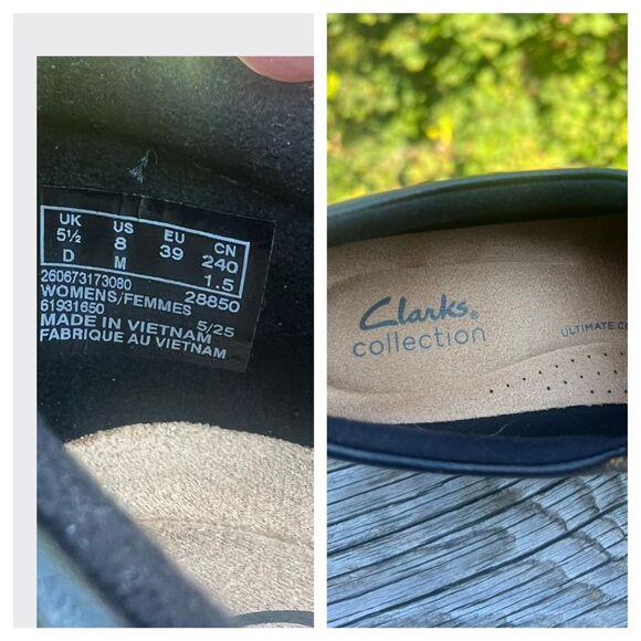 Clarks Collection Ashland Effie Women Sz 8 Black Leather Loafers NWOB - Picture 8 of 8